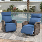 Unnifurnzi Outdoor Recliner Chair-Reclining Patio Chair with Adjustable Back & Footrest 135° Lay Flat Outdoor Recliners for Patio Poolside Backyard