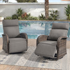 Unnifurnzi Outdoor Recliner Chair-Reclining Patio Chair with Adjustable Back & Footrest 135° Lay Flat Outdoor Recliners for Patio Poolside Backyard