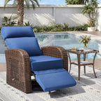 Unnifurnzi Outdoor Swivel Recliner Chair-Reclining Patio Chair with Adjustable Back & Footrest Outdoor Recliners Flip-Up Side Table for Patio Poolside Backyard