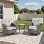 Unnifurnzi Outdoor Swivel Rocker Chairs Set of 2-Swivel Patio Chairs with 5" Thick Cushions Patio Chairs for Deck Porch Poolside Balcony