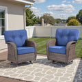 Unnifurnzi Outdoor Swivel Rocker Chairs Set of 2-Swivel Patio Chairs with 5" Thick Cushions Patio Chairs for Deck Porch Poolside Balcony