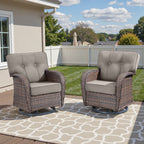 Unnifurnzi Outdoor Swivel Rocker Chairs Set of 2-Swivel Patio Chairs with 5" Thick Cushions Patio Chairs for Deck Porch Poolside Balcony