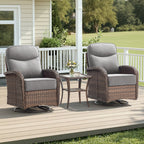 Unnifurnzi Outdoor Swivel Rocker Patio Chairs-6'' Thick Cushions Outdoor Rocking Chairs Set of 2 with Patio Side Table Patio Table and Chairs for Deck Porch Garden Balcony Poolside