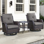 Unnifurnzi Outdoor Swivel Rocker Patio Chairs-Wicker Patio Swivel Chai