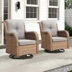 Unnifurnzi Outdoor Swivel Rocker Patio Chairs-Wicker Patio Swivel Chai