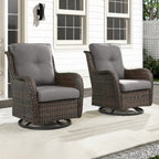 Unnifurnzi Outdoor Swivel Rocker Patio Chairs-Wicker Patio Swivel Chai