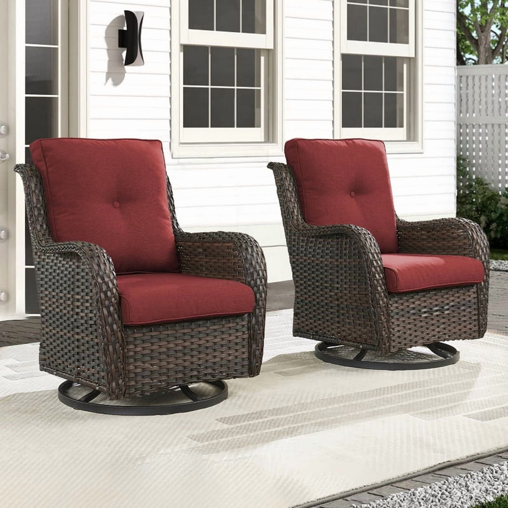 Unnifurnzi Outdoor Swivel Rocker Patio Chairs-Wicker Patio Swivel Chai
