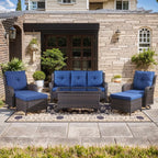 Unnifurnzi Wicker Outdoor Conversation Set-5 Pieces Outdoor Wicker Hig