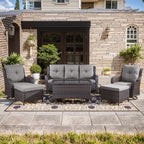 Unnifurnzi Wicker Outdoor Conversation Set-5 Pieces Outdoor Wicker Hig