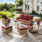 Unnifurnzi Wicker Outdoor Conversation Set-5 Pieces Outdoor Wicker Hig