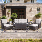 Unnifurnzi Wicker Outdoor Conversation Set-5 Pieces Outdoor Wicker Hig