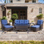 Unnifurnzi Wicker Outdoor Conversation Set-5 Pieces Outdoor Wicker Hig