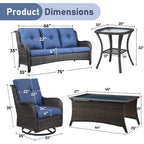 Unnifurnzi Wicker Outdoor Conversation Set-5 Pieces Outdoor Wicker Hig