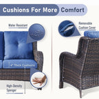 Unnifurnzi Outdoor Couch-All Weather PE Wicker Patio Sofa Outdoor Sofa