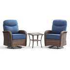 Unnifurnzi Outdoor Swivel Rocker Patio Chairs-6'' Thick Cushions Outdoor Rocking Chairs Set of 2 with Patio Side Table Patio Table and Chairs for Deck Porch Garden Balcony Poolside